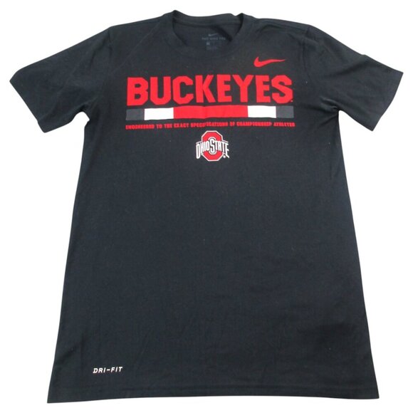 Ohio State Buckeyes Shirt Mens Small Black Nike Dri-Fit NCAA Football Sports Tee - Picture 1 of 8